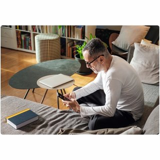 Man scrolling on phone