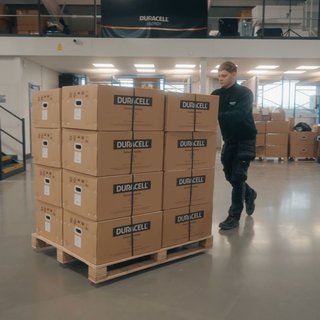 loaded boxes on a pallet truck