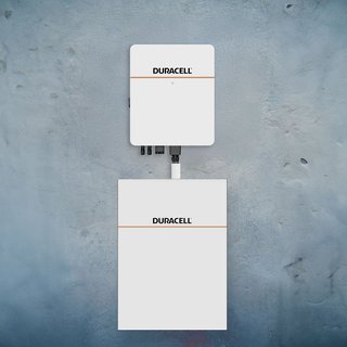 Photograph of the Duracell Energy ecosystem mounted on a wall