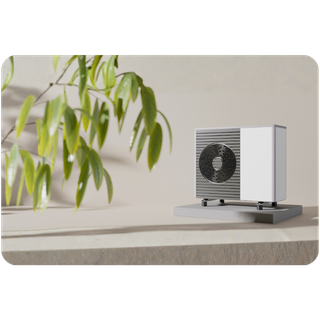 Air source heat pumps on wall