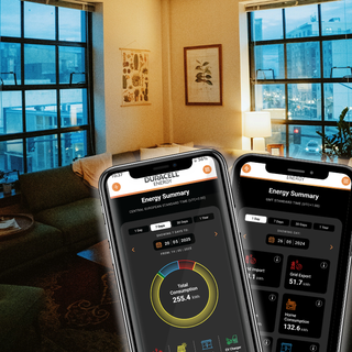Picture of Duracell Energy app in dark room