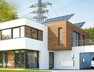House with home battery storage and EV capability