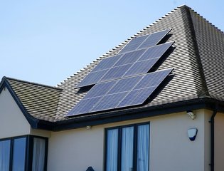 Picture of solar panels on a roof
